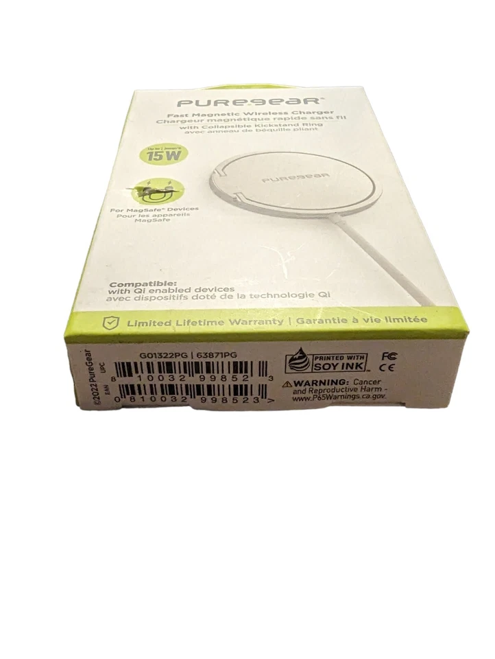 Cargador inalámbrico PureGear 15W magnético rápido (MagSafe) - plateado/blanco (63871PG) Foto 3 de 3