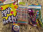 Brand New Birthday Classroom Celebration Supplies ~ Seat Covers, Pencils, Button