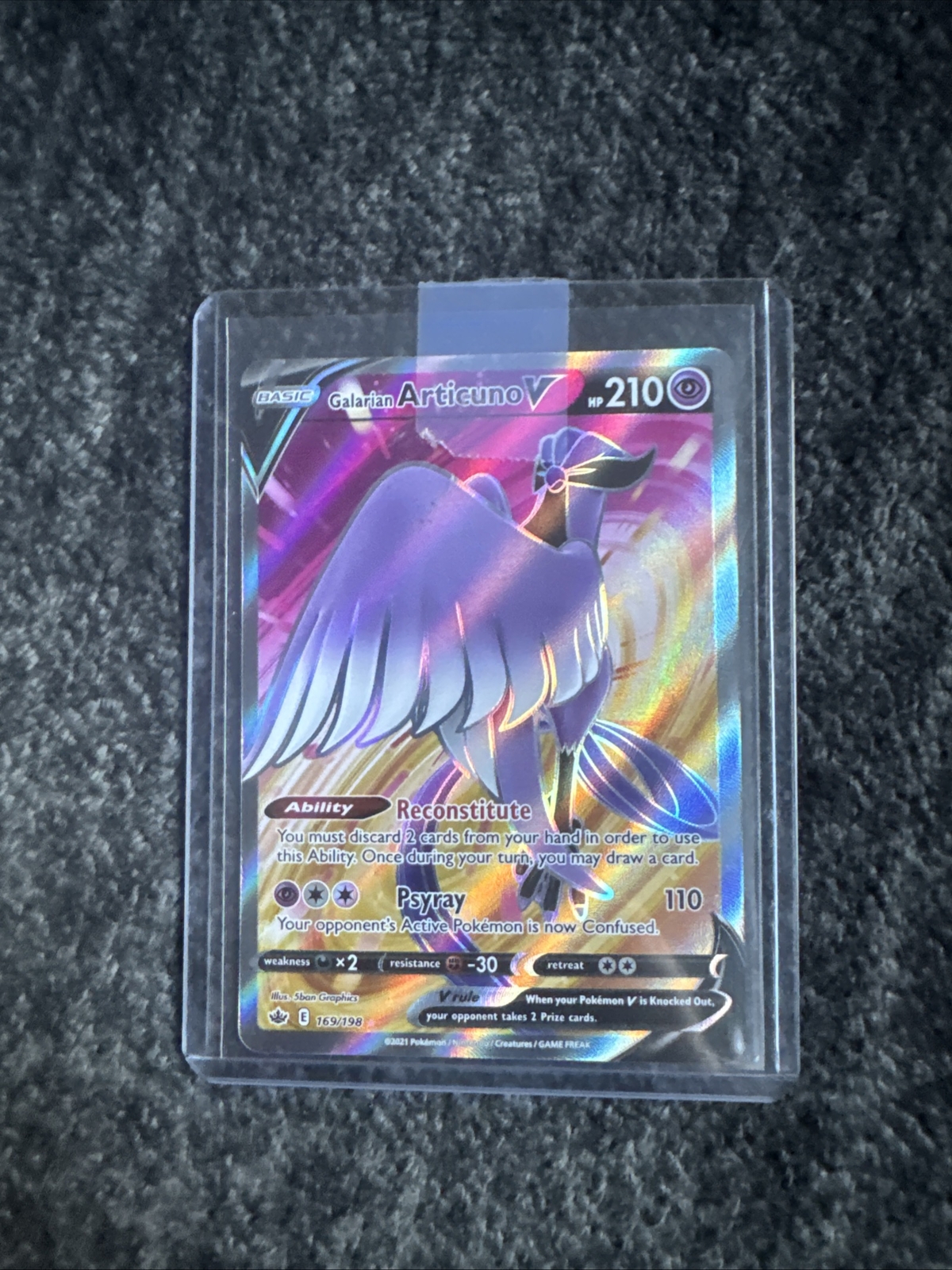 Galarian Articuno V Full Art 169/198 Pokemon Chilling Reign NM