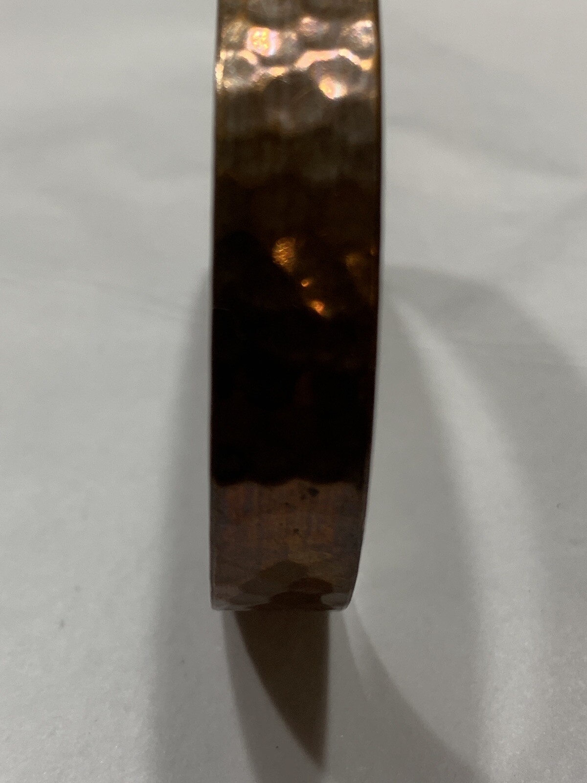 Vtg 80s Solid Copper Hammered Bangle Bracelet 3/8… - image 4
