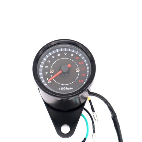 DC 12V Motorcycle Tachometer 13000RPM Tacho Gauge Led Backlight Black for Harley - Picture 5 of 6
