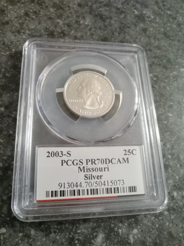 2003-S MISSOURI Silver Proof Quarter PR70 PCGS FLAG LABEL NICE LOW PRICE!! - Picture 3 of 5
