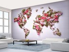 3D Rose World Map G6869 Wallpaper Wall Murals Removable Self-adhesive Honey