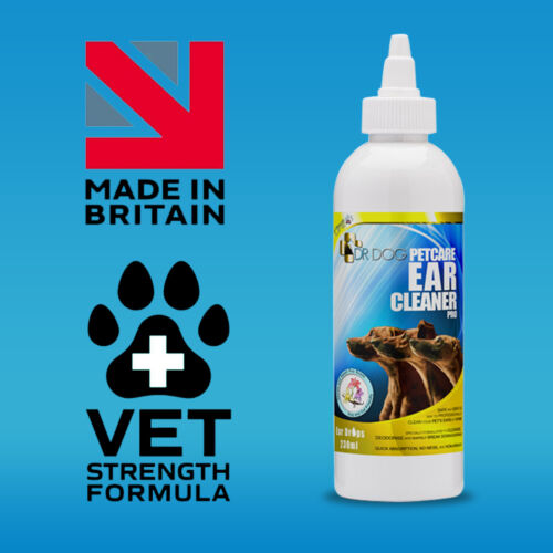 *VET STRENGTH* Dog Ear Cleaner Drops STOP Shaking Ears Itching Mites Odour Wax   - Photo 1/12