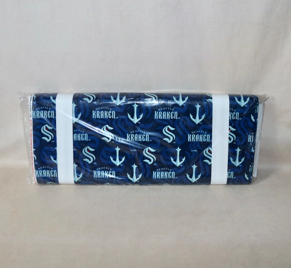 Seattle Kraken ~ Logo On Logo Pattern NHL Cotton Fabric 1/4 Yard 9” X 44” - Image 3 of 4