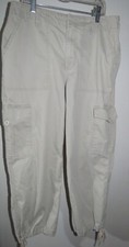 VINTAGE Gloria Vanderbilt Women Pants 8 Tan Corderoy Cargo Draw String 6 pocket