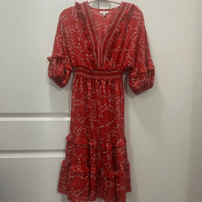 max studio v-neck empire waist dress Ecru Embroidered Cotton Deep-V Neck Empire Waist Maxi Dress 34