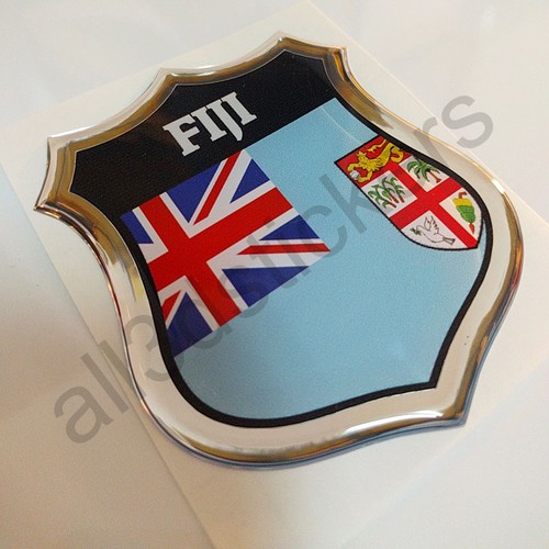 Sticker Fiji Emblem 3D Resin Domed Gel Fiji Flag Vinyl Decal Car Laptop - Imagen 3 de 3