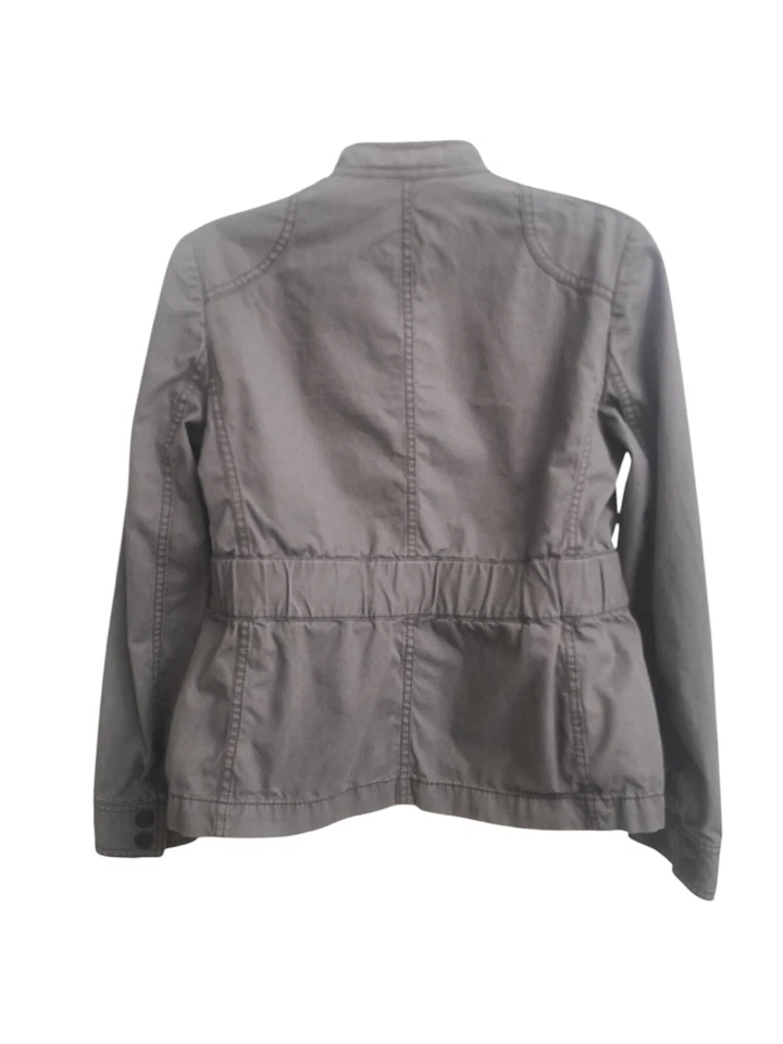 Ann Taylor Loft Women’s Petite 6P Utility Military Y2K Jacket – Grey/Taupe - Image 2 of 4
