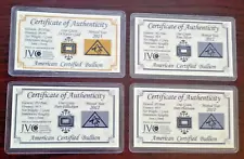 ACB Gold Silver Platinum Palladium 1GRAIN Combo Pack BULLION Bars w/COA's