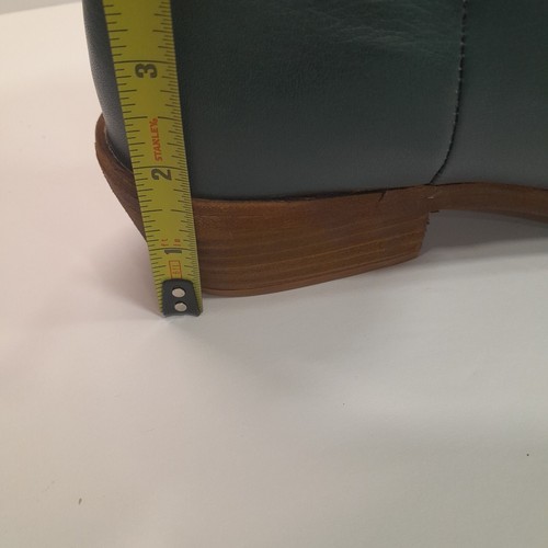 Array Damen 9B grün Leder Absatz halbhohe Nieten runde Spitze Stiefel - Bild 12 von 14