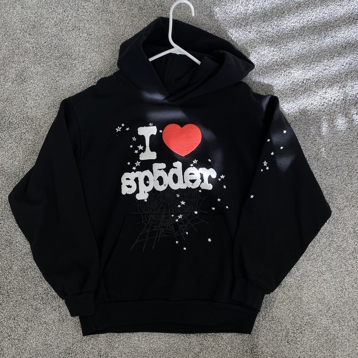 SP5DER SOUVENIR YOUNG THUG BLACK HOODIE - SIZE MEDIUM - 100