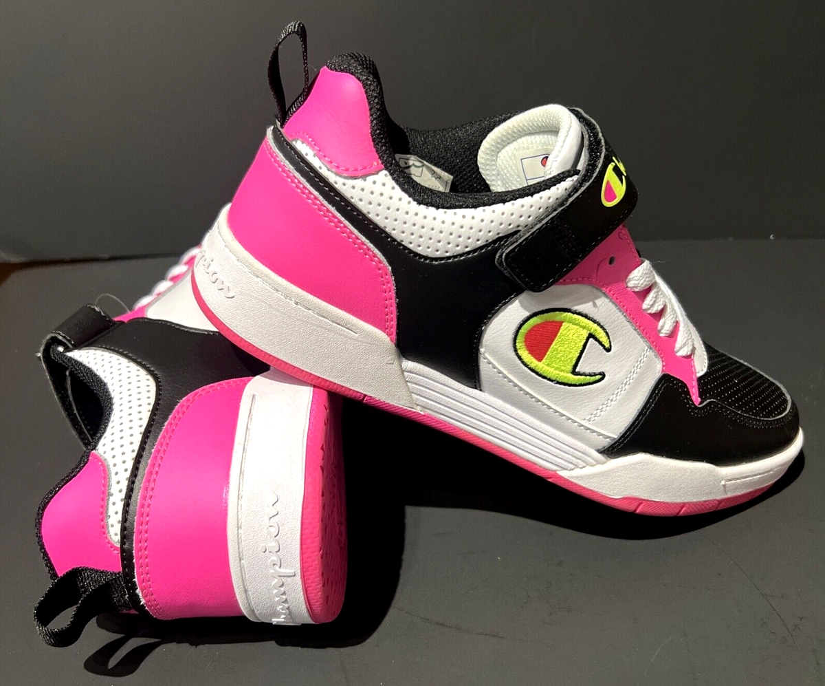 Womens Size 7/ PINK WHITE Leather Sneakers CHAMPION HOT ARENA