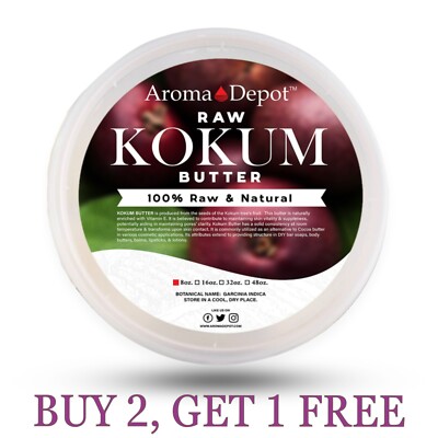 8 oz. Kokum Butter 100% Premium Skin Care 100% Pure Raw Cold Pressed Natural