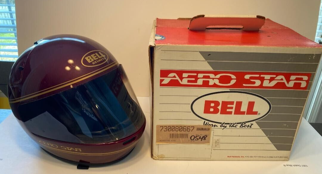 1980's Vintage Bell Aero Star Full Face Motorcycle Helmet Size 7 3