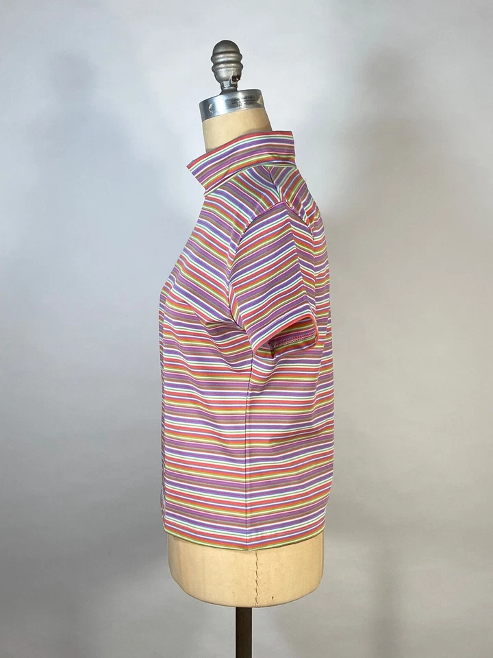 Camisa vintage años 90-hace-70 elástica color caramelo estampado rayas de TOO COOL M/L Foto 4 de 4