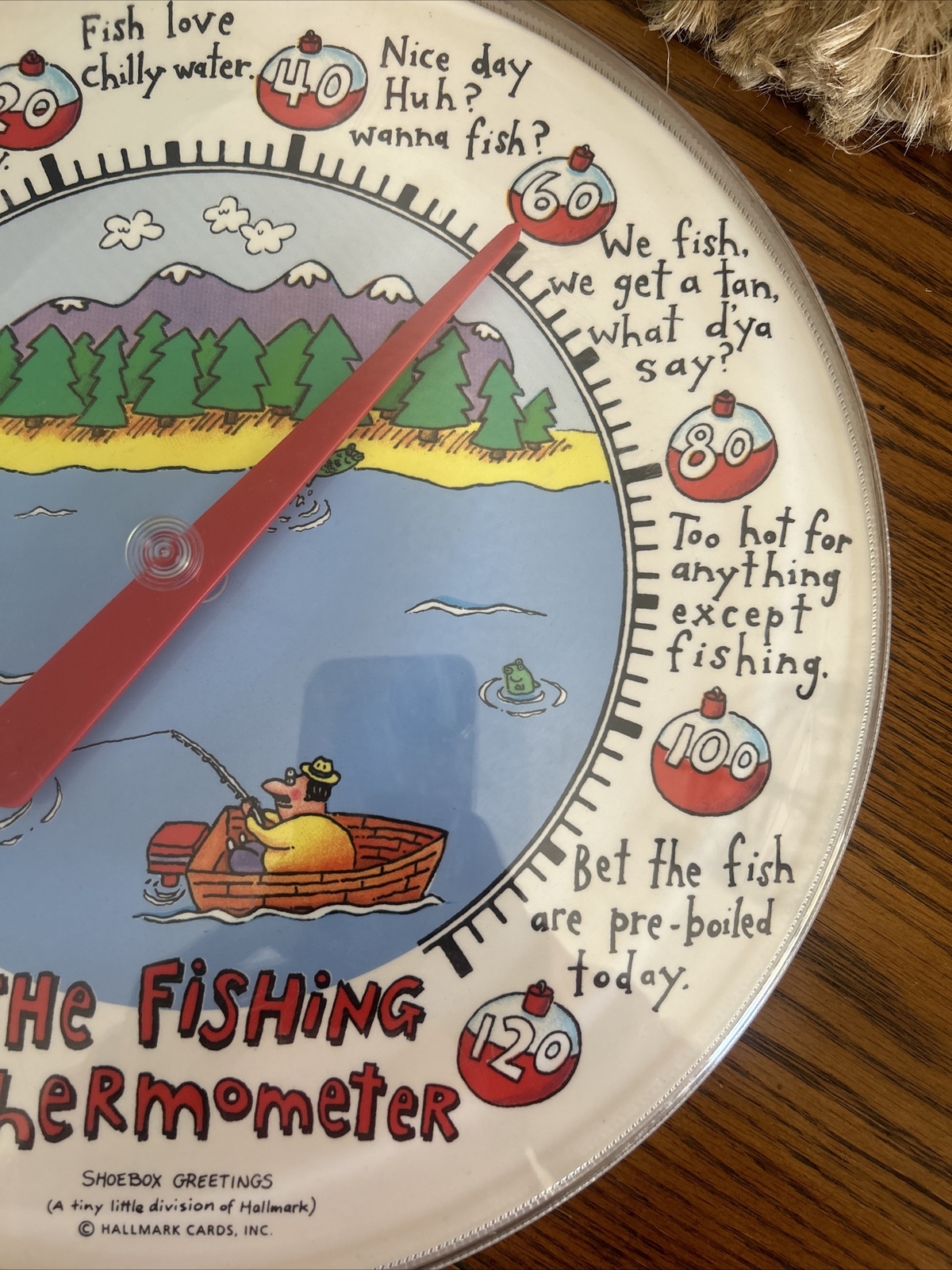 Vintage Shoebox Greetings The Fishing Thermometer Outdoor Thermometer