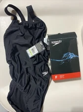 Speedo Women's One Piece Swimsuit ProLT Super Pro Solid, Black, Size 30