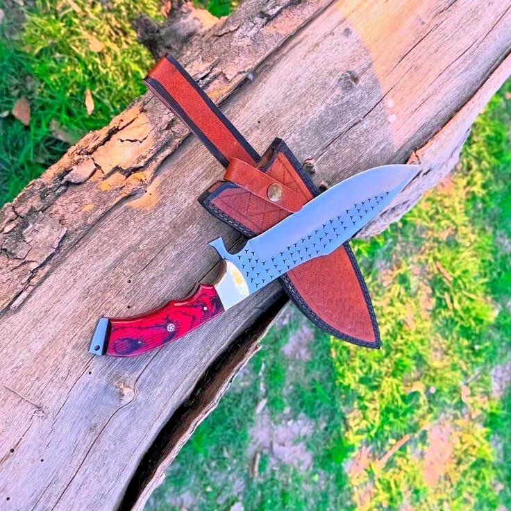 Cuchillo Bowie Full Tang de acero inoxidable hecho a mano de 16" con funda regalo de cumpleaños Foto 3 de 4