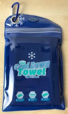 4 x Cool Down Towel kühlendes Handtuch DUNKELBLAU im Polybag ca. 30 x 90 cm NEU