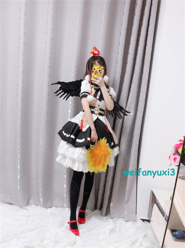 TouHou Project Shameimaru Aya Cosplay Maid Dress Women Costume Girl Outfit Set - Picture 7 of 14