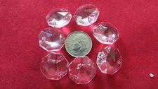 40 PCS 16 MM AAA 2 HOLE OCTAGON CRYSTAL GLASS BEAD JEWELRY CHANDELIER CHAIN PART