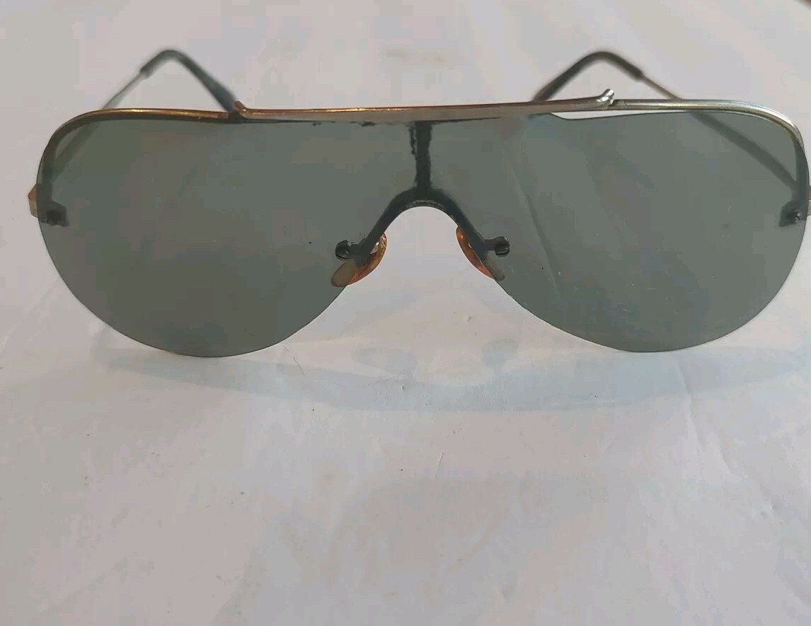 Vintage Aviator Sunglasses - Silver Frame with Blue Lens-image