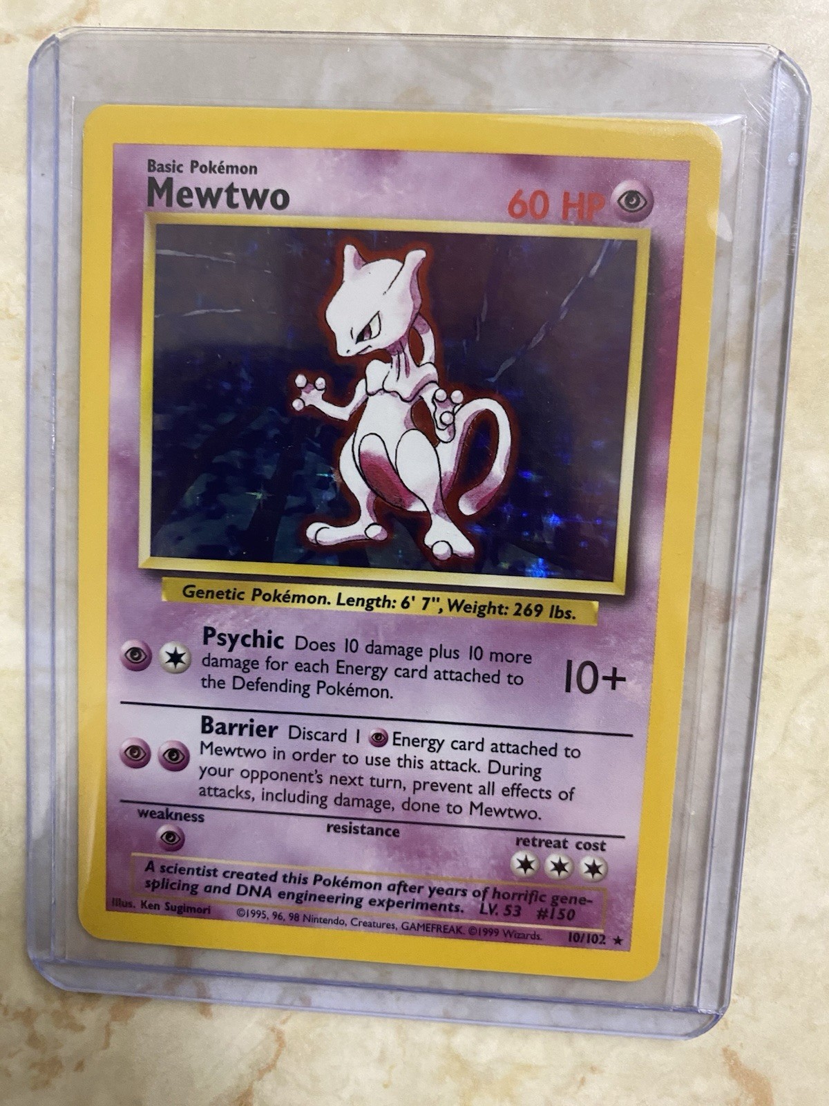 Pokémon TCG Mewtwo Base Set 10/102 Holo 1999