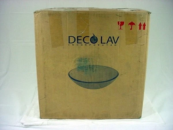 Decolav 1090-GR 17 英寸绿色针轮非钢化玻璃梳妆容器水槽碗 — 第 4/4 张图片