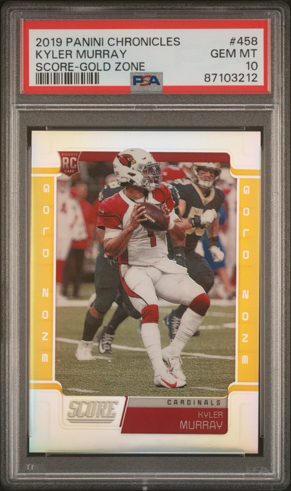 Kyler Murray Panini Chronicles Score Update Rookies #458 Gold Zone