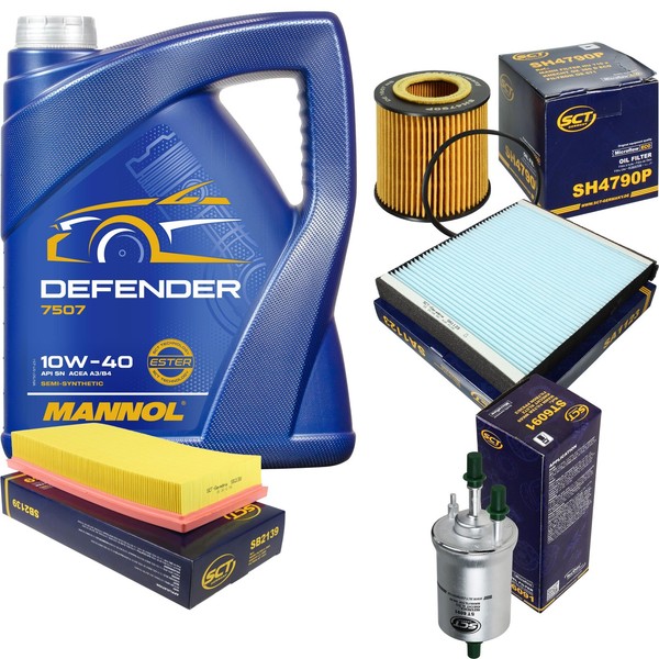SCT Inspektionspaket 5L Mannol 10W-40 FüR Seat Ibiza III 1.2 12V Skoda Fabia I-image