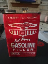 VINTAGE EAGLE E-Z POUR GASOLINE CAN OIL STANDARD SIGN ESSO SHELL TEXACO SINCLAIR