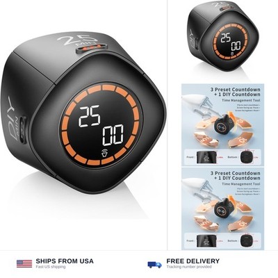 VEWINGL Flip Cube Productivity Timer, 5/10/25/45 Minute Presets for ADHD