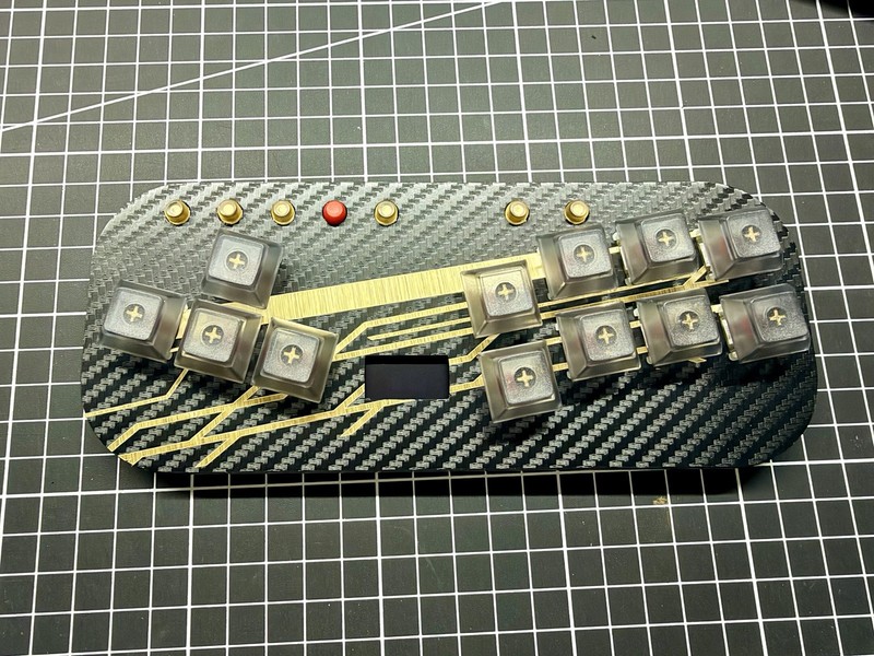Textured Carbon Fiber W/Brush Gold   Mini Pad W/ Custom OLEDs / Logo By Rychu04