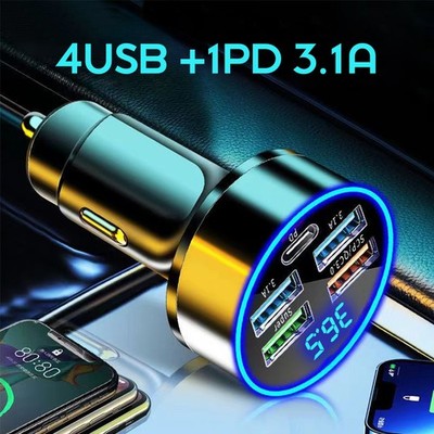 Auto 100Watt Schnell Ladegerät USB & USB-C |Handy Stecker KFZ Zigarettenanzünder