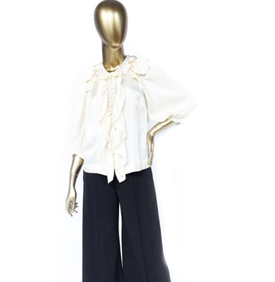 Simone Rocha Silk Satin Ruffle Blouse