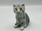 Mike Hinton Handpainted Grey Striped Sitting Down Cat Figure