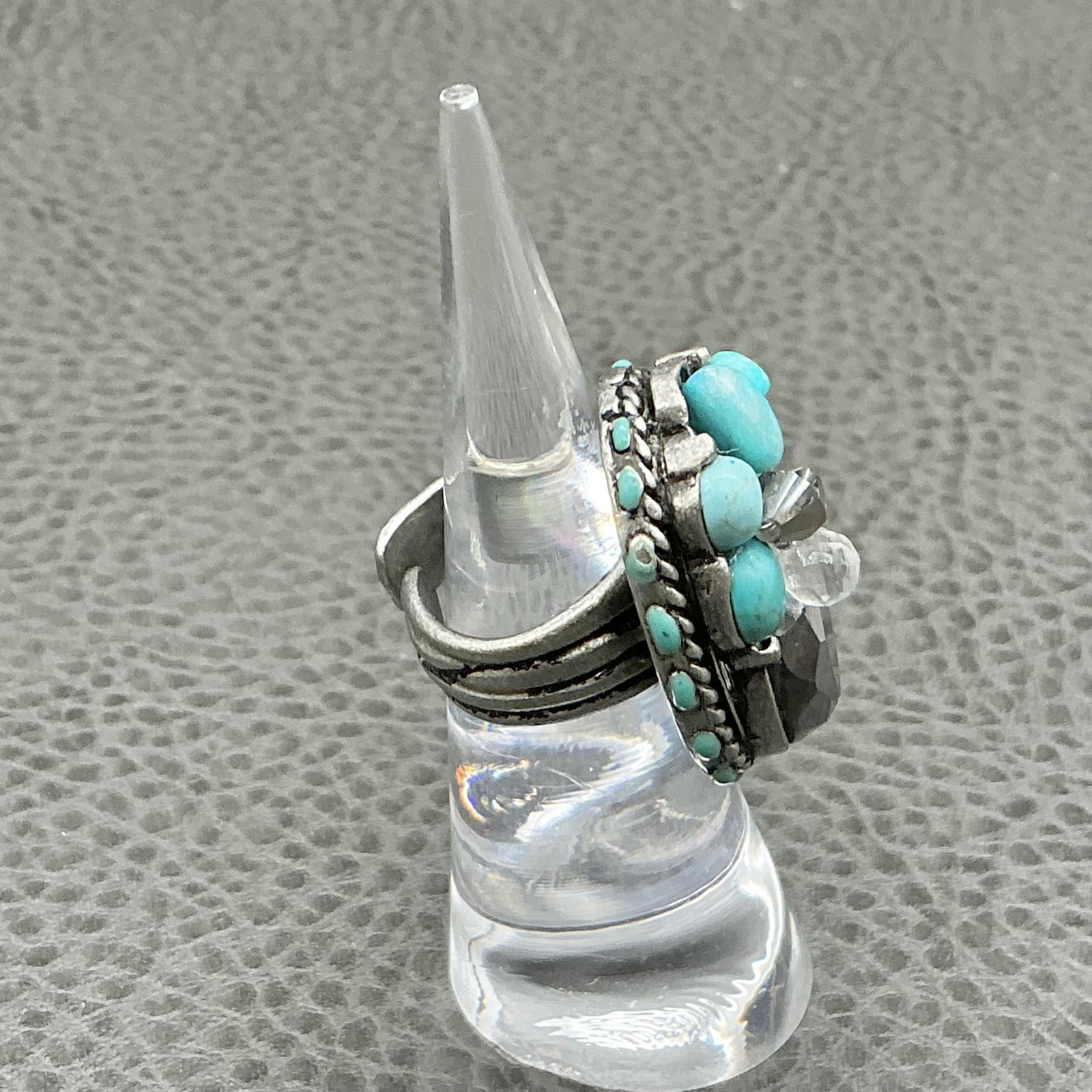 Chico's Statement Ring Size 7 Turquoise Cluster S… - image 4