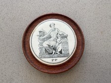 HOLLOWAY’S OINTMENT POT LID c1842~67 In Wooden Frame
