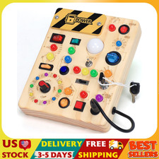 Busy Board with LED Light Switches, Montessori Toys for 1 2 3 Years Old, Toddler