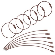 22Pcs Wire Keychain Cable 6 Inch Metal Wire Key Ring Loop Brown