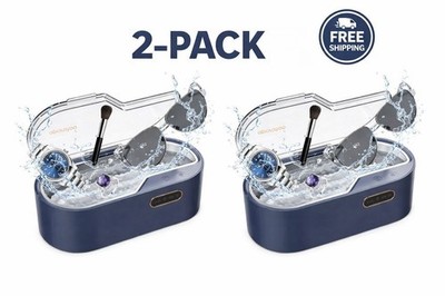 [PACK OF 2] 450ml Ultrasonic Jewelry Cleaner Machine with 4 Time Settings 45KHz