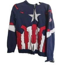 Marvel Captain America Full Zip-Up Hoodie/Sweatshirt/mask Classic Outfit SM