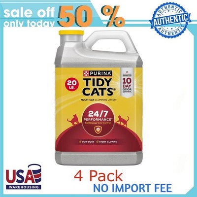 Purina Tidy Cats 24/7 Performance Clumping Cat Litter Clean Linen Scent, 20lb 4P