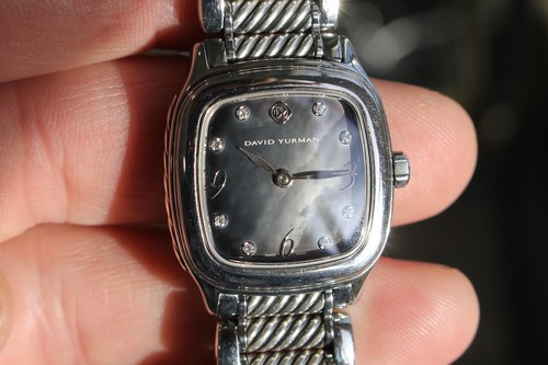 David Yurman Thoroughbred Steel Ladies Watch Black Pearl Diamond Dial T304-XSST - Picture 7 of 7