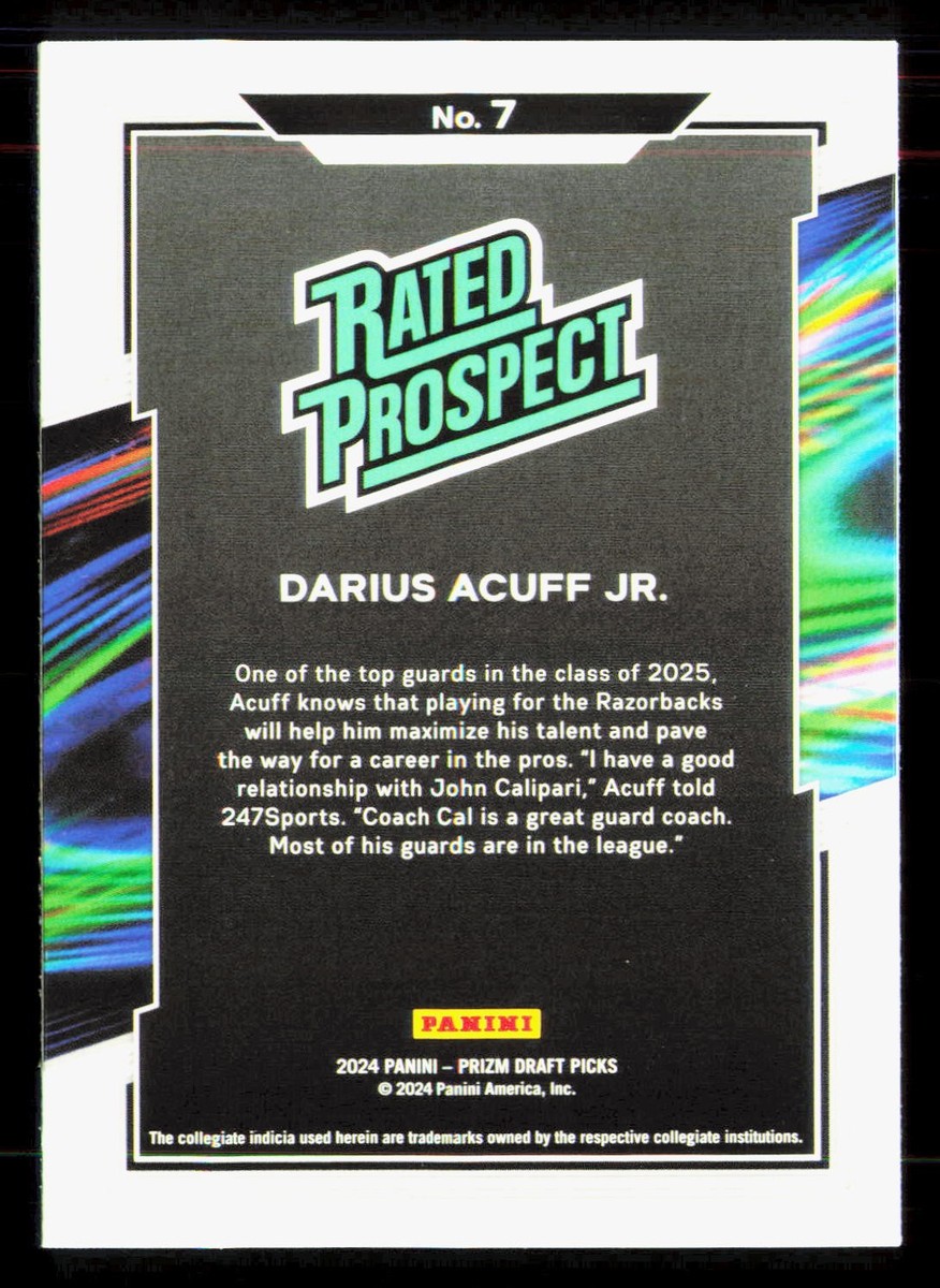 2024-25 Panini Prizm Draft Picks - Rated Prospect Darius Acuff Jr