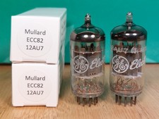 Pair of Mullard (GE lbl) 12AU7 ECC82 Gf2 1966 Vacuum Tubes #1 - 10% matched