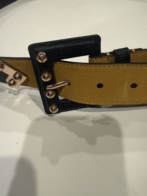 Cabi Genuine Leather Ornament Yellow/Black Belt XL Pre-Owned  display picture 3