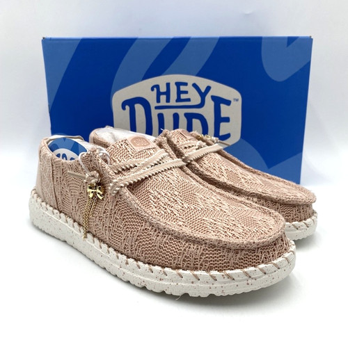Hey Dude WENDY BOHO KNIT Women's NEW Casual Loafers Rose Dust Multiple Sizes