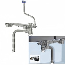Double Sink Drain Kit Space Saving Expandable Flexible Drain Assembly for